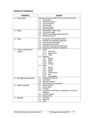 TESDA - TR - Animal Production (Ruminants) NC II | PDF