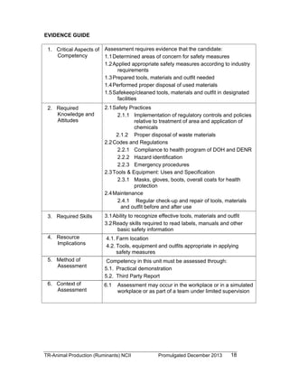 TESDA - TR - Animal Production (Ruminants) NC II | PDF