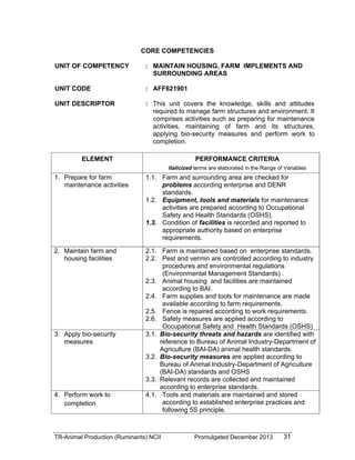 TESDA - TR - Animal Production (Ruminants) NC II | PDF
