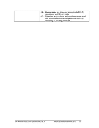 TESDA - TR - Animal Production (Ruminants) NC II | PDF
