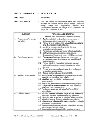 TESDA - TR - Animal Production (Ruminants) NC II | PDF
