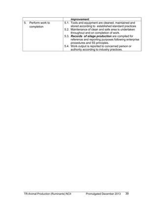 TESDA - TR - Animal Production (Ruminants) NC II | PDF