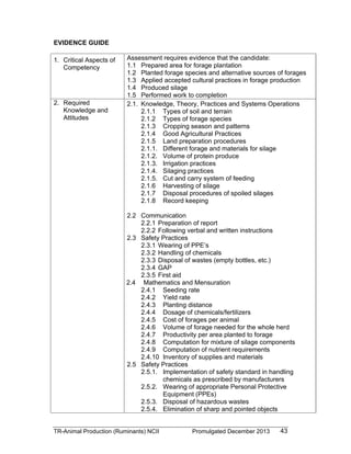 TESDA - TR - Animal Production (Ruminants) NC II | PDF