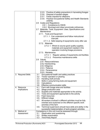 TESDA - TR - Animal Production (Ruminants) NC II | PDF