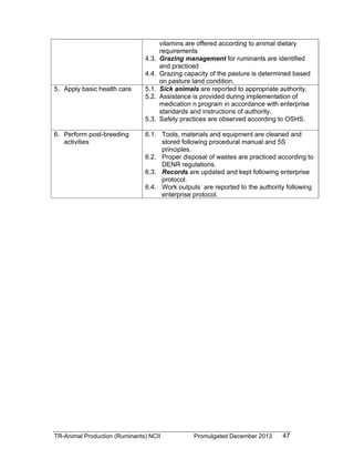 TESDA - TR - Animal Production (Ruminants) NC II | PDF