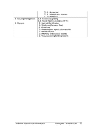 TESDA - TR - Animal Production (Ruminants) NC II | PDF