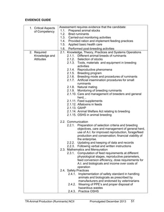 TESDA - TR - Animal Production (Ruminants) NC II | PDF