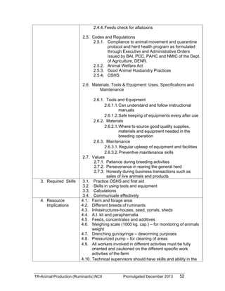 TESDA - TR - Animal Production (Ruminants) NC II | PDF