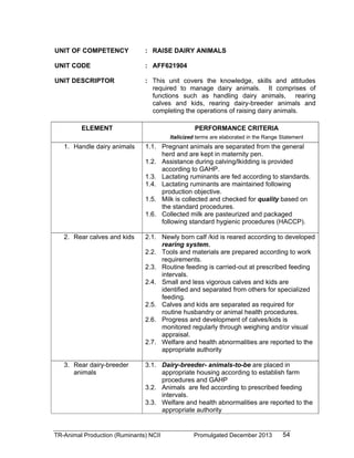 TESDA - TR - Animal Production (Ruminants) NC II | PDF