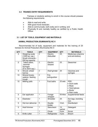 TESDA - TR - Animal Production (Ruminants) NC II | PDF