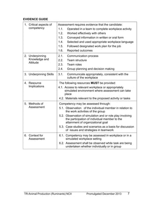 TESDA - TR - Animal Production (Ruminants) NC II | PDF
