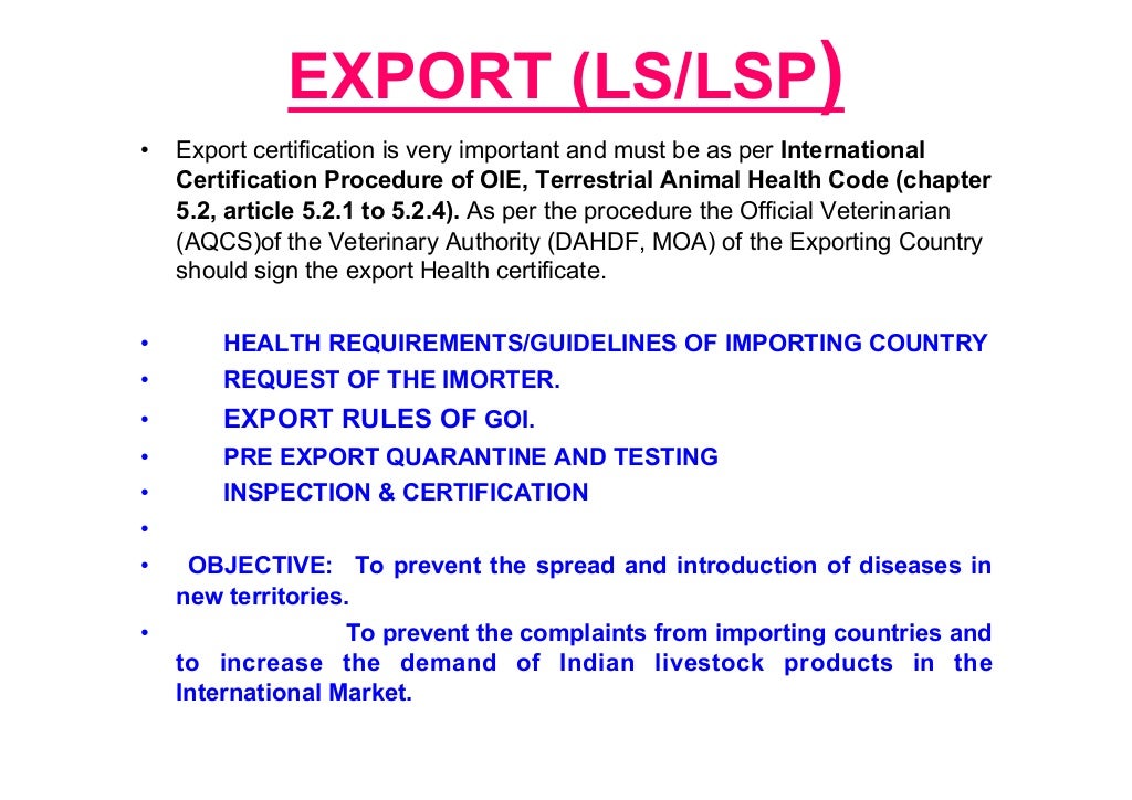 Animal Quarantine and Certification Services