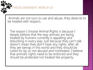 thesis statement for animal rights