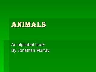 ANIMALS An alphabet book  By Jonathan Murray 