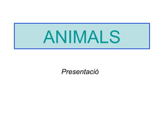 ANIMALS
Presentació
 