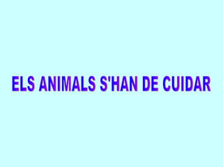 ELS ANIMALS S'HAN DE CUIDAR 