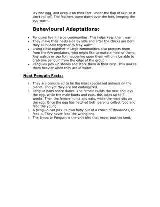 Animals and adaptation | PDF