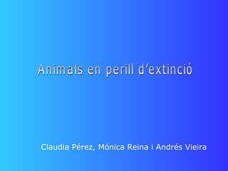 Claudia Pérez, Mónica Reina i Andrés Vieira Animals en perill d’extinció 