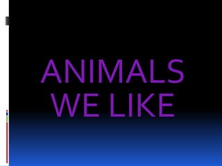 ANIMALS WE LIKE ANIMALS WE LIKE 