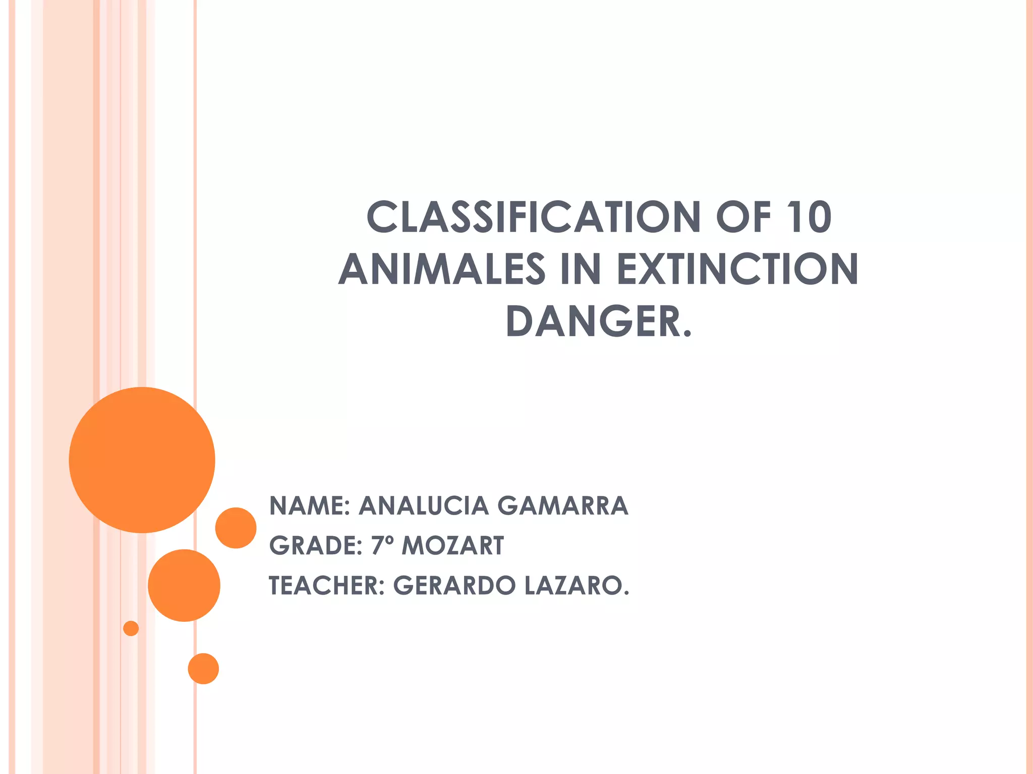 Animals In Extinction Danger. | PPT | Cats | Pets