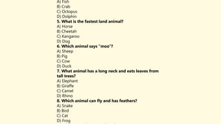 Animal Trivia power point fun activity. | PPTX