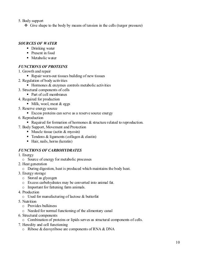 animal: Animal Nutrition Notes Grade 11
