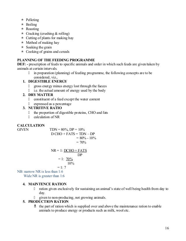 Grade 12 Agricultural Science Notes Animal nutrition