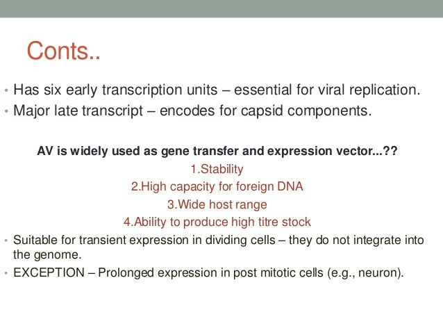 Animal viral based vectors