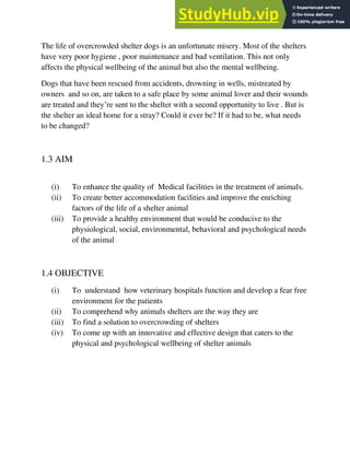 Animal Welfare And Veterinary Center - B.Arch Thesis Report | PDF