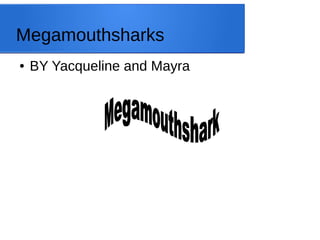 Megamouthsharks 
● BY Yacqueline and Mayra 
 