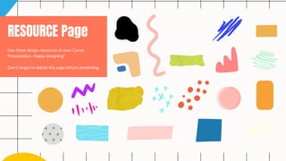 RESOURCE Page
Use these design resources in your Canva
Presentation. Happy designing!
Don't forget to delete this page before presenting.
 