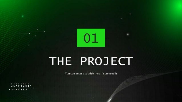 THE PROJECT
You can enter a subtitle here if you need it
01
 