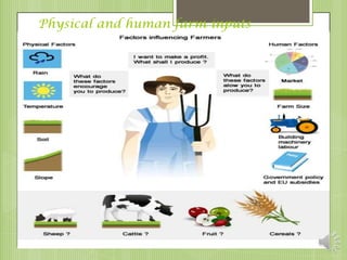 Physical and human farm inputs
 