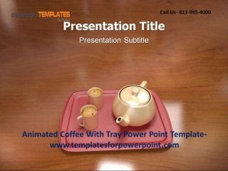 Online Animated Coffee With Tray Powerpoint Template