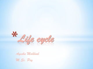 Ayesha Mahboob
M.Sc. Psy
*Life cycle
 