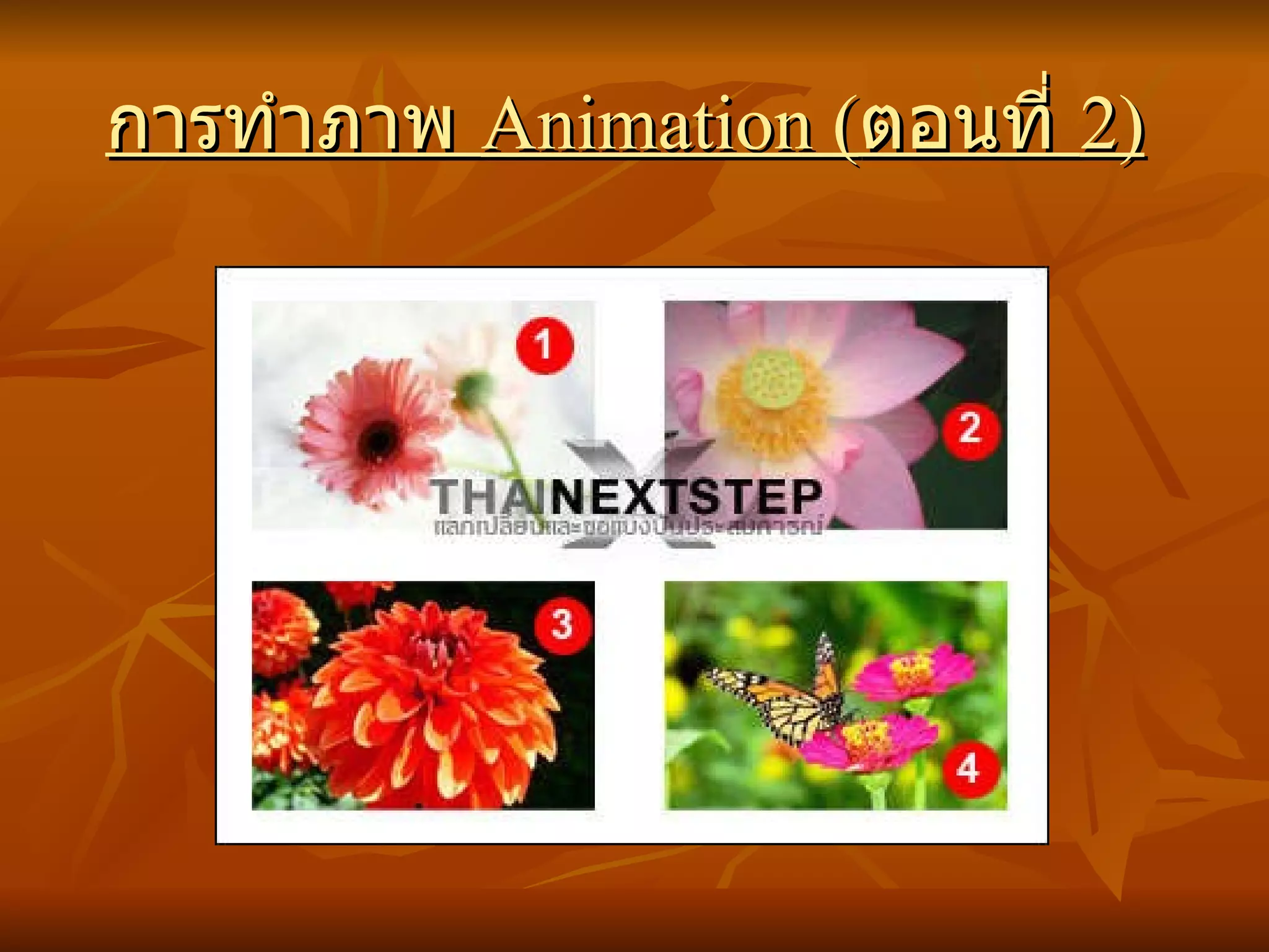 การทำภาพ  Animation ( ตอนที่  2)   