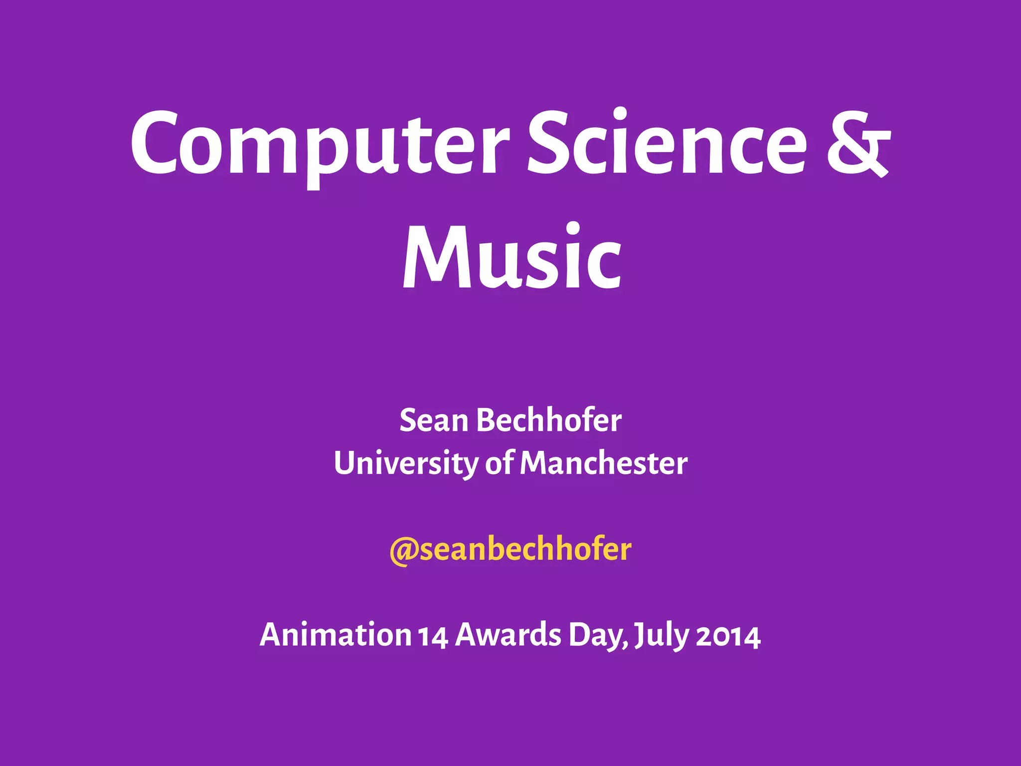 Animation 14 Computer Science and Music PPT