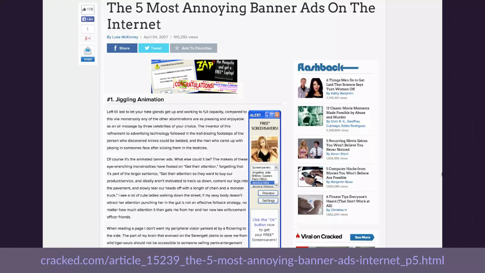 Jump Cut
From ﬁlm, when the camera cuts directly to a
diﬀerent perspec;ve.
 