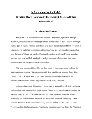 Is Animation Just for Kids?: Breaking Down Hollywood's Bias Against ...