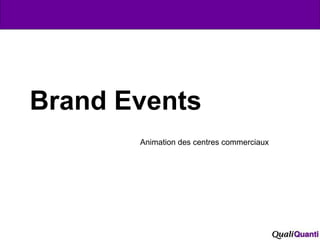 Brand Events Animation des centres commerciaux 