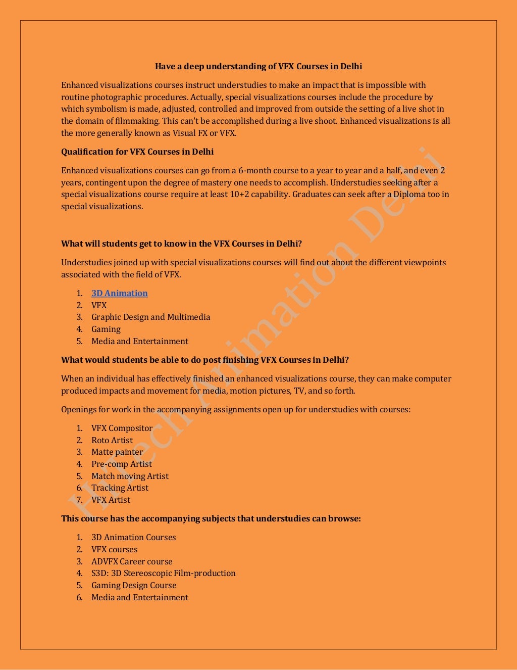 Animation Courses In Delhi