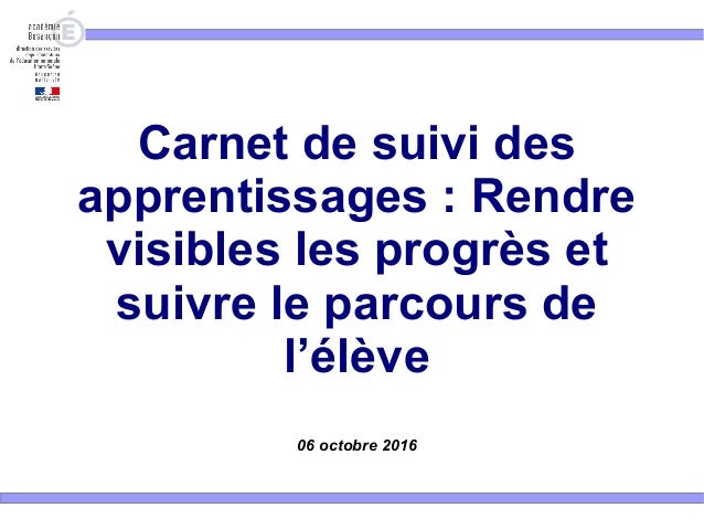 Carnet de suivi des apprentissages