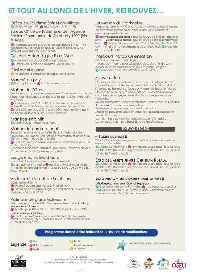 Animations A Saint Lary Soulan Du 4 Au 19 Janvier 2020