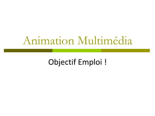 Animation Multimédia
    Objectif Emploi !
 