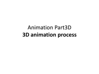 Animation Part3D
3D animation process
 