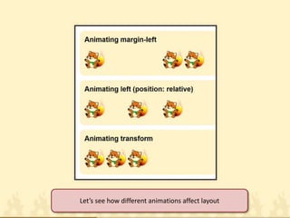 Let’s see how different animations affect layout  
