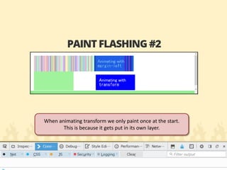 When animating transform we only paint once at the start. 
This is because it gets put in its own layer.  