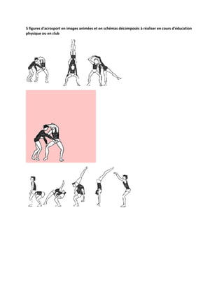 5 figures d'acrosport en images animées et en schémas décomposés à réaliser en cours d'éducation
physique ou en club

 