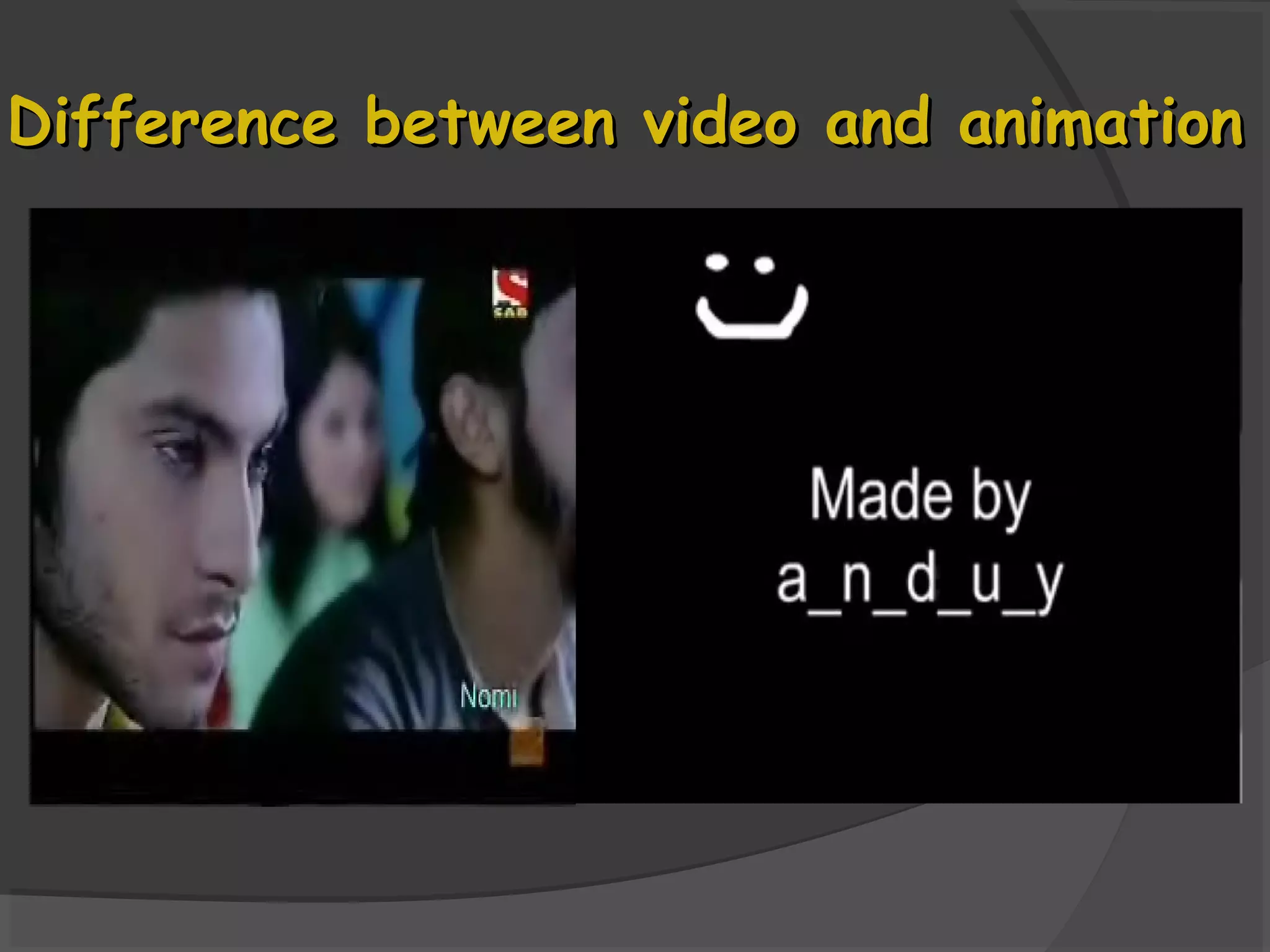 Difference between video and animation