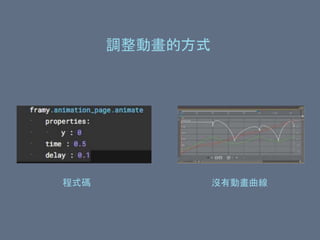調整動畫的方式
程式碼 沒有動畫曲線
 